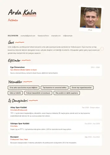 Sporcu CV Örnekleri cv indir